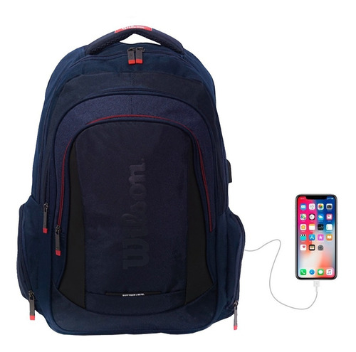 Imagen 1 de 9 de Mochila Porta Notebook Urbana Wilson Gym Reforzada Deportes