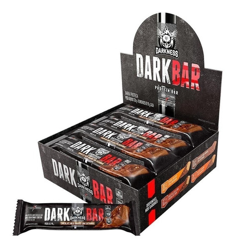 Suplemento Darkness Sabor Chocolate Amargo Com Castanhas De 720g X 8 Un - Barra