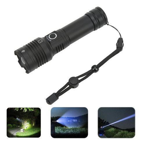 Lámpara Táctica Recargable Xhp160 Led Linterna Militar