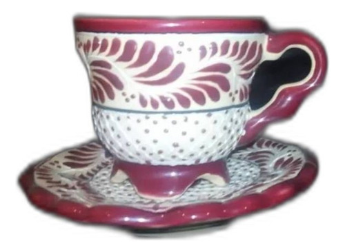 Juego De Taza Y Plato, Artesanía Tipo Talavera