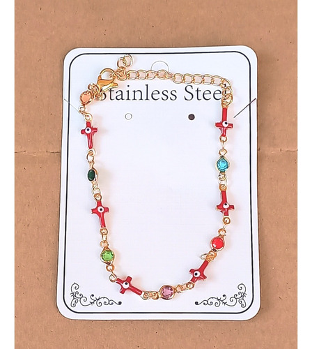 Set 2 Pulseras Ojos Turcos Acero Inoxidable Y Estilo Cristal