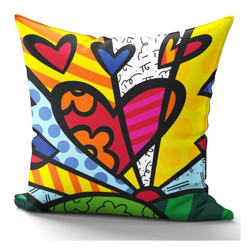 Imagem 3 de 4 de Kit 2 Capas De Almofada Romero Britto 40x40