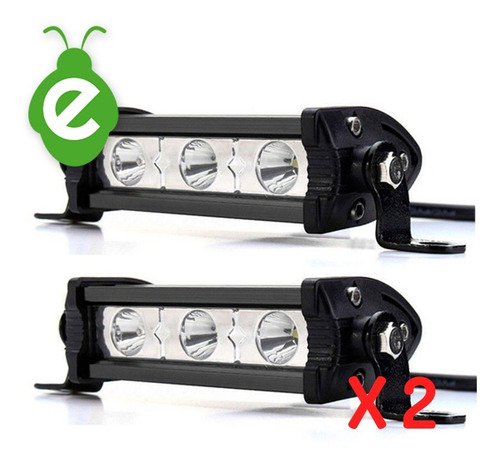 Kit Barra Led Mini Rompe Niebla Para Moto Cuatri De 9w X 2