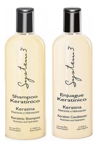 System3 Shampoo + Acondicionador Keratinico 375ml Nutritivo