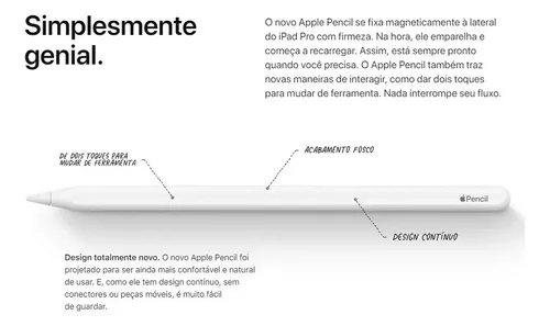 Caneta Apple Pencil 2ª Geração Novo Lacrado Original