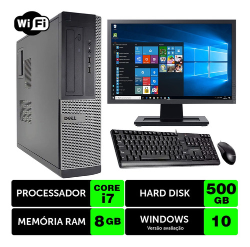 Computador Usado Dell Optiplex Int I7 2g 8gb 500gb Mon19w