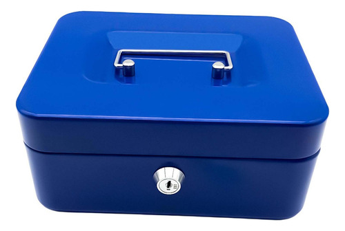 Caja De Efectivo Con Ranura Con Asa, Caja Con Cerradura Azul