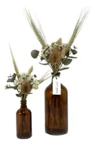 Comprar Kit X2 Floreros Vidrio + Ramos Flores Secas Deco Home Oferta