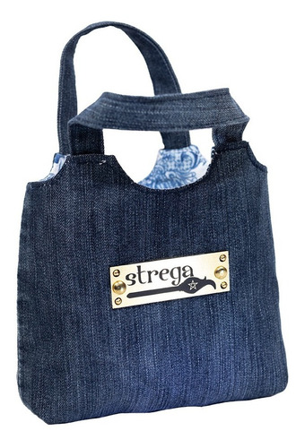 Bolso Mini Cuadrado Elaborado Con Mezclilla Pintado Mándala (Reacondicionado)