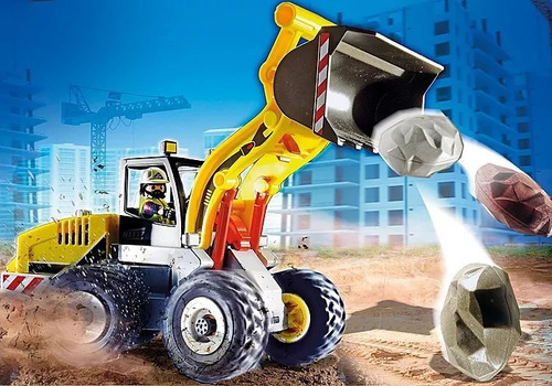 Figura Armable Playmobil City Action Cargadora Frontal 25 Pc