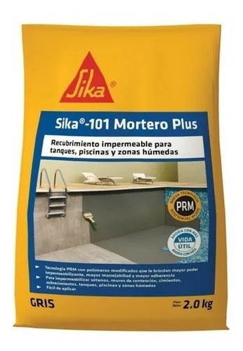 Sika 101 Mortero Plus Recubrimiento Impermeable Blanco 2kg