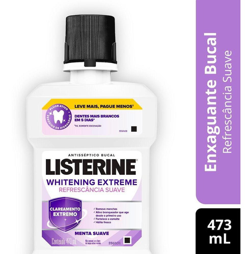 Antisséptico Bucal Listerine Whitening Extreme Menta 473ml