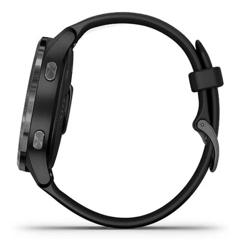 Smartwatch Garmin Venu Venu 1.2" caja 43.2mm de polímero reforzado con fibra black, malla black de silicona y bisel slate de acero inoxidable
