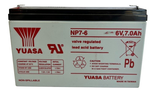 Bateria Yuasa Np7-6 6v 7ah Para Auto Juguetes Triciclos Ups