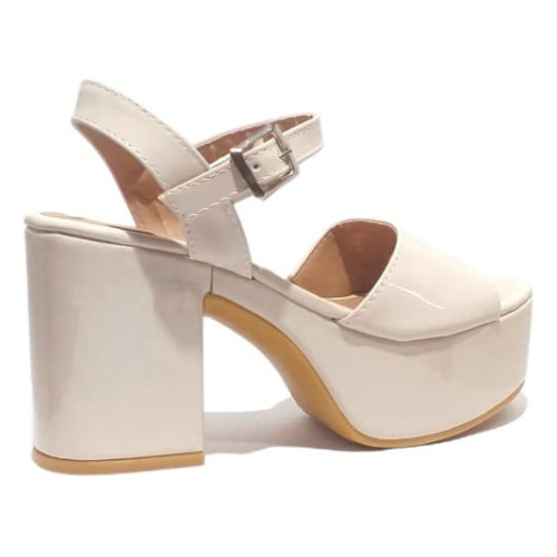 Imagen 4 de 4 de Sandalias Mara Charol Beige