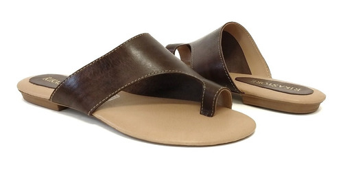 Imagem 2 de 4 de Chinelo Feminino Rikastore Em Couro Legítimo