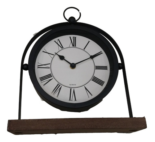 Reloj Decorativo De Mesa Madera Con Metal Muy Resistente