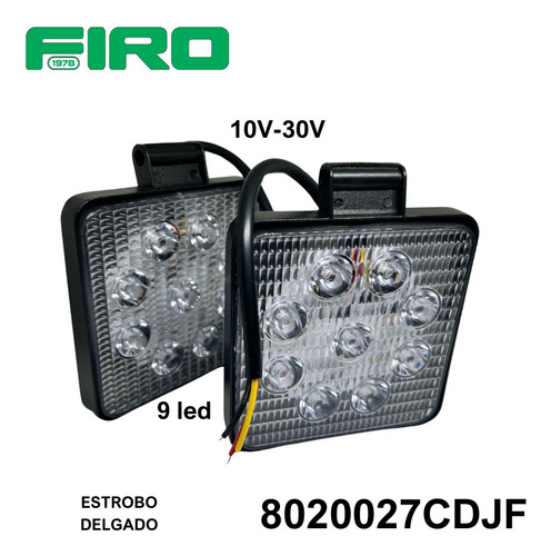Faro Juego Cuadrado 4.5 10v-30v 27w 9 Led* Strobo* Delgado
