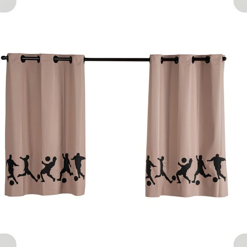 Cortina Blackout De Varão 2,20 X 1,30 Veda Luz Rapido Cor Nude Futebol