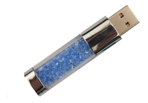 Usb Memoria Luz Led Cristal Con Piedritas 16 Gb Pendriver