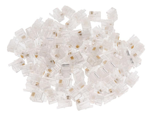 100 Unids Rj11 Rj-11 6p4c Enchufe Modular Cable Conector De