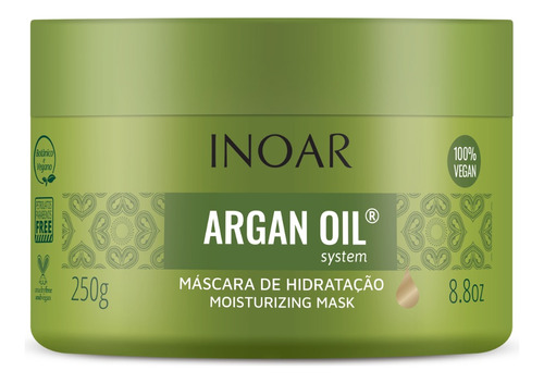 Inoar Mascara Argan Oil  250g Poder Hidratante Y Vegano