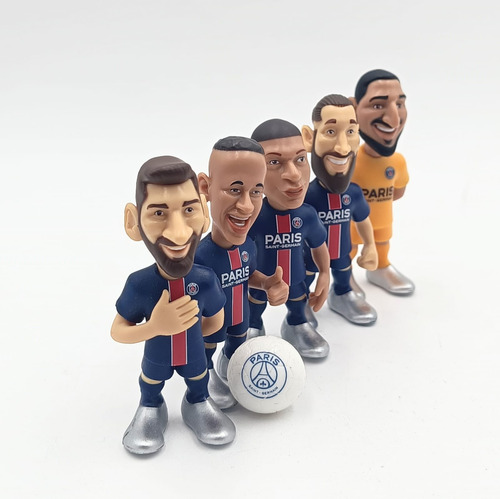 Set Psg Messi Neymar Mbappe Ramos Donnarumma 6 Cm Trujillo S