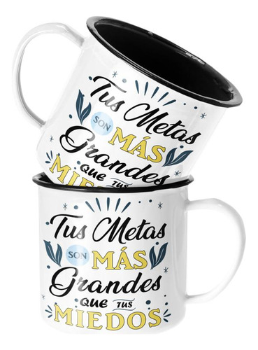 Taza Enlozada Lechera Tus Metas Son Mas Grandes Que Tu Miedo