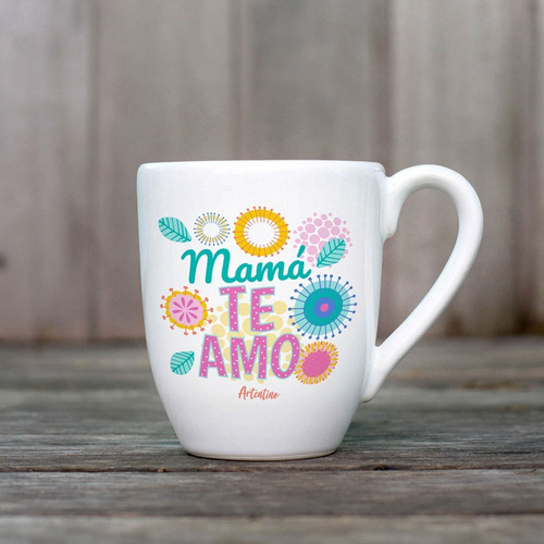 Imagen 3 de 9 de 6 Taza Jarro Cerámica Cuchara Frase Regalo Mamá Día Madre