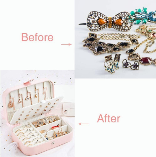 Imagen 4 de 10 de Organizador Joyas Estuche Joyero Aretes Anillos Viaje