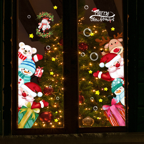 2 Uds Pegatina De Ventana De Navidad Pegatina De Pared