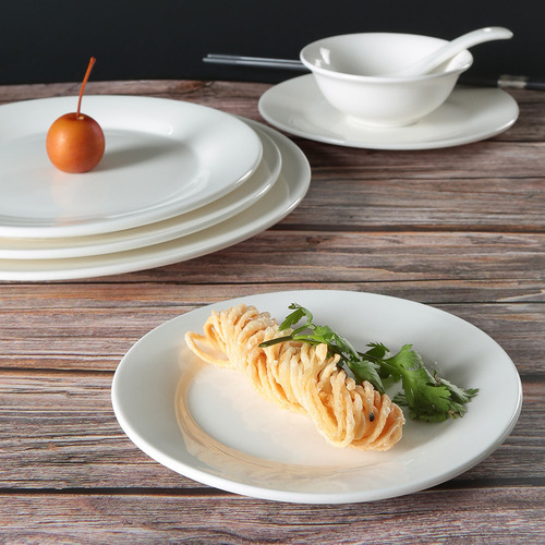 Platos Playos Kit X6 Porcelana Postre Entrada Blanco 18 Cm