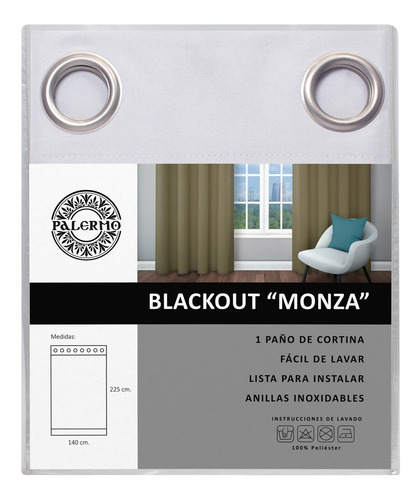 Pack Cortina Black Out Monza Anilla Marca Palermo