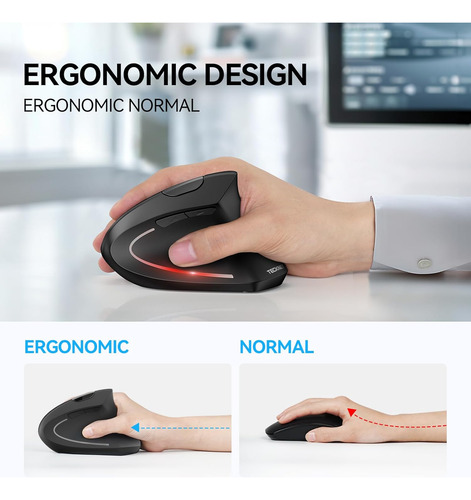 Tecknet Ratón Ergonómico, Ratón Vertical Inalámbr...