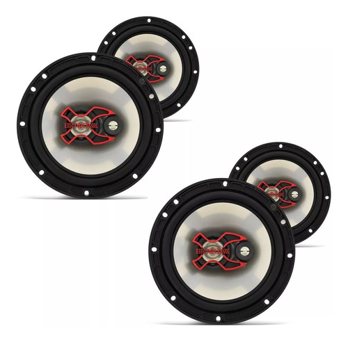 Kit 4 Falantes 6' Triaxial 200w Rms Gm Cobalt Spin Onix