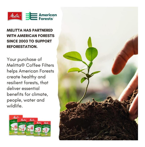 Filtros De Café De Cono De Melitta 1, Marrón Natural Sin 40