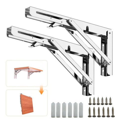 Mensula Soporte Plegable Repisa Abatible Brazo Acero Par30cm