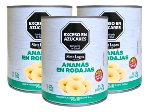 Palmitos En Rodajas Siete Lagos 800 Gr. Pack X3