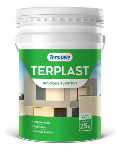 Tersuave Revoque Plástico Mate Terplast 25 Kg A Rodillo Dimensión Col Color Blanco