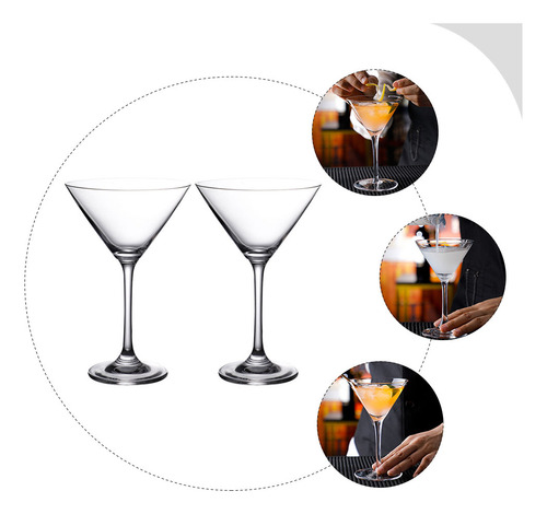 Copo Martini Glass Martini Glass Red Glass 2 Unidades