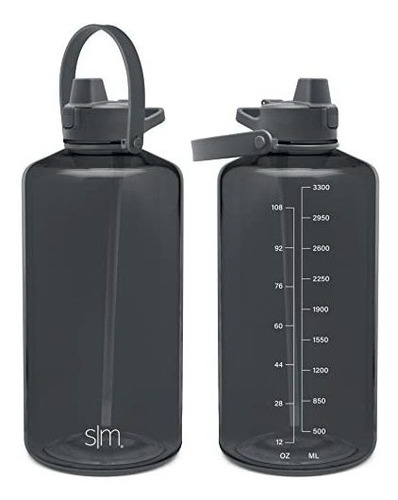 Simple Moderno Medio Galón 64 Oz Botella De Agua Con Qr5zr