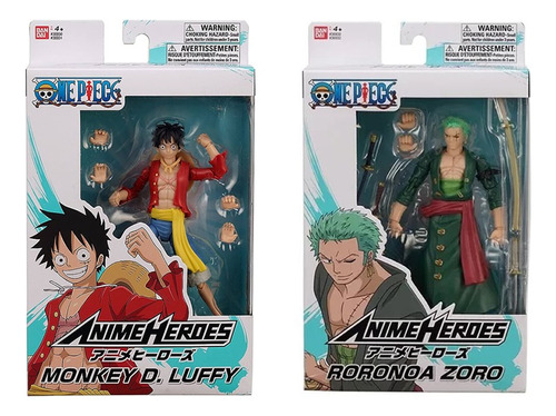 Figura Anime Heroes One Piece Set Luffy - Zoro