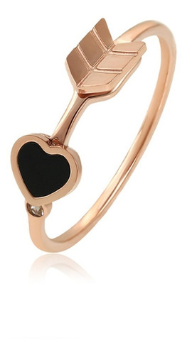 Anillo Oro 18k Lam Flecha Corazón Cupido Compromiso Regalo