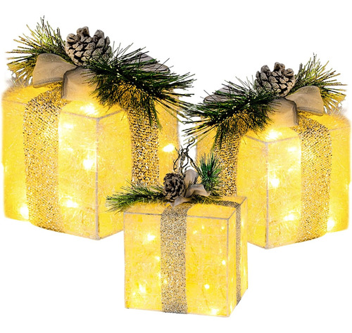 Cajas Navideñas De Regalo Iluminadas