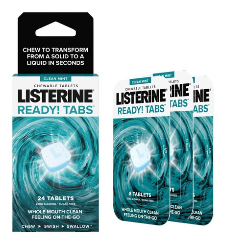 Listerine Bucal Ready Tabs Chewable Mint Sin Azucar 24pz