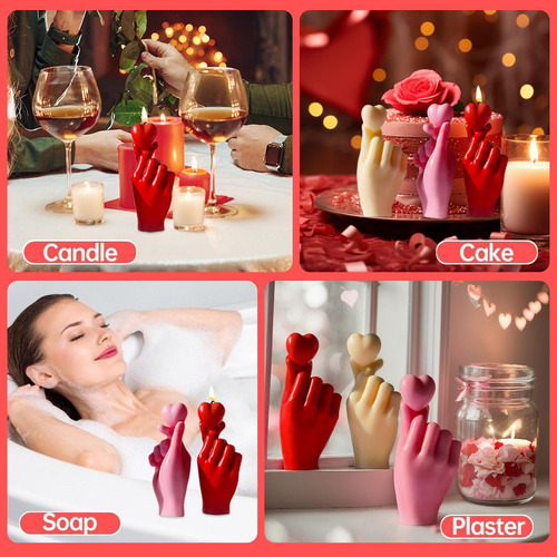 Molde De Corazón 3d Antiadherente Para Velas