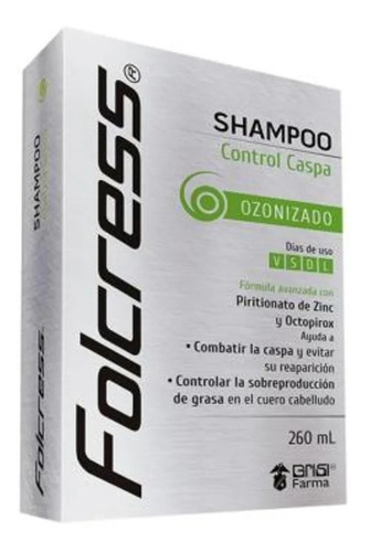 Shampoo Folcress Control Caspa Limpieza Profunda 260ml Grisi