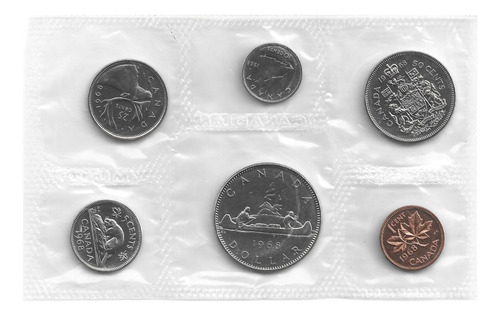 Proof Set De Monedas De Canadá Del Año 1968 Sellado 4rt#2 (Usado)