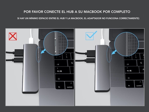 Imagen 5 de 8 de Adaptador Usb C Hub Mac Macbook Air Pro Hdmi 4k 40gbs Cuotas