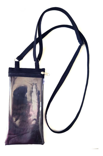 Capinha Bolsa Porta Celular Visor Touch Zíper Alça Comprida